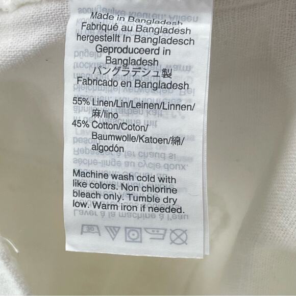 NWT J. Crew Scalloped Linen Blend White Flat Front Preppy Coastal Shorts Size 4 - Picture 12 of 12